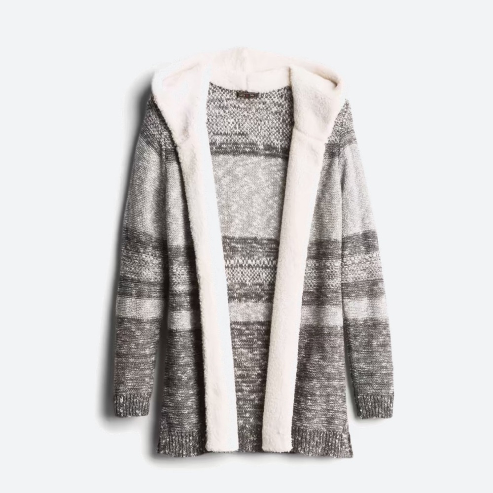 Sherpa‎ trimmed hoodie cardigan